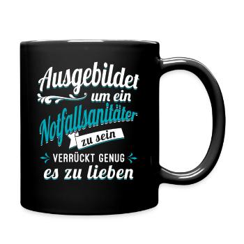 Notfallsanitäter Sanitäter Auszubildender Azubi - Tasse einfarbig - Schwarz - Rechts