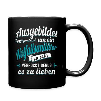 Notfallsanitäter Auszubildender Rettungsdienst - Tasse einfarbig - Schwarz - Rechts