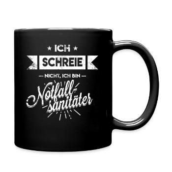 Ich Schreie Nicht Ich Bin Notfallsanitäter - Tasse einfarbig - Schwarz - Rechts
