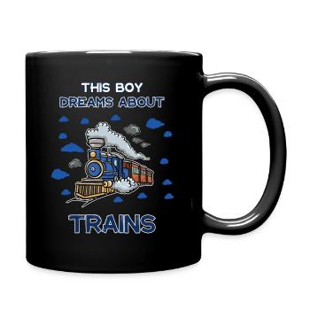 This Boy Dreams About Trains - Full Colour Mug - black - Right