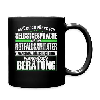 Notfallsanitäter Selbstgespräche - Tasse einfarbig - Schwarz - Rechts