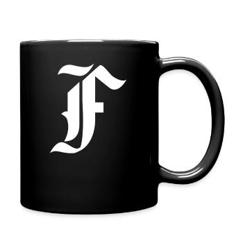 Letter F personalized gift alphabet first name Christmas - Full Colour Mug - black - Right