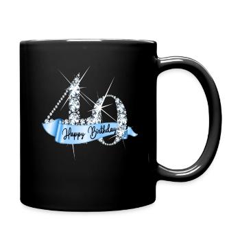 Happy Birthday 40th Birthday Gift Diamond Glamour - Full Colour Mug - black - Right