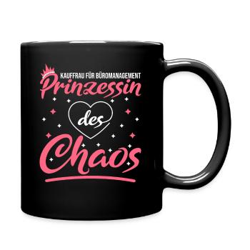 Bürokauffrau Kauffrau für Büromanagement Geschenk - Tasse einfarbig - Schwarz - Rechts