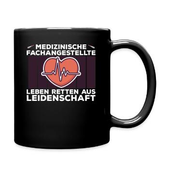 Medizinische Fachangestellte Krankenschwester MFA - Tasse einfarbig - Schwarz - Rechts