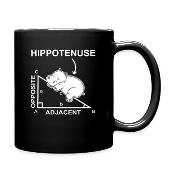 Hippotenuse Math Hippo Hippo Funny Pun - Mug uni - noir - Droite