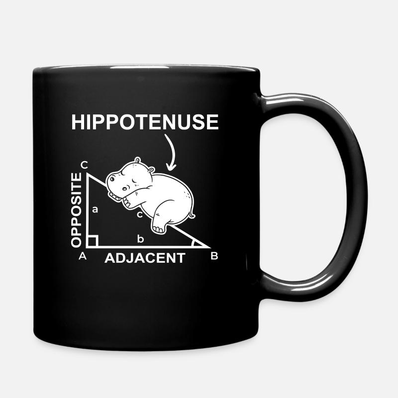 Hippotenuse Mathe Nilpferd Hippo Lustig Wortspiel - Tasse einfarbig - Schwarz