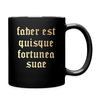 Faber est quisque fortunae suae - Full Colour Mug - black - Right