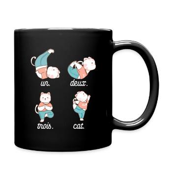 Un deux Trois Cat Funny French Cat Design - Mug uni - noir - Droite