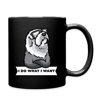 Chien Bobtail têtu Vieux chien de berger anglais - Mug uni - noir - Droite