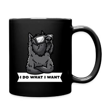 Sturer Bouvier des Flandres Hund Flandrischer - Mug uni - noir - Droite