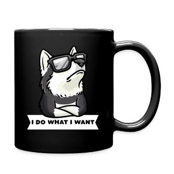 Têtu Pomsky chien drôle fan de chien - Mug uni - noir - Droite