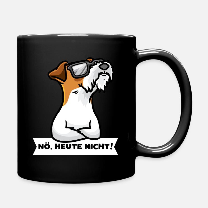 Sturer Foxterrier Drahthaar Hund lustig Hundefan - Tasse einfarbig - Schwarz