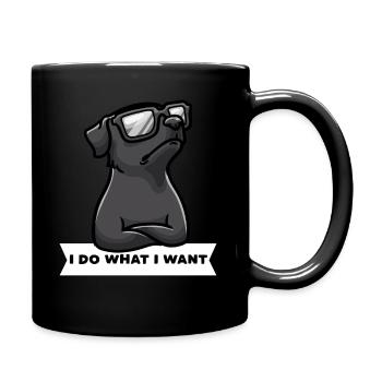 Stubborn Patterdale terrier dog - Full Colour Mug - black - Right