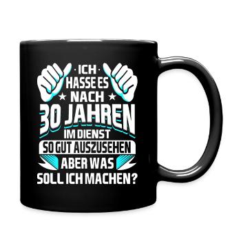 30 Jähriges Dienstjubiläum Firmenjubiläum - Tasse einfarbig - Schwarz - Rechts