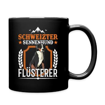 Schweizer Sennenhund Flüsterer - Tasse einfarbig - Schwarz - Rechts