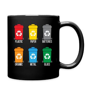 Recycling Waste Management Garbage Collector - Full Colour Mug - black - Right