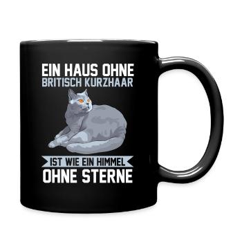 Britisch Kurzhaar Katzen - Tasse einfarbig - Schwarz - Rechts