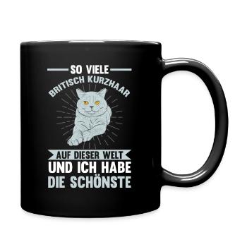 Katzen Britisch Kurzhaar - Tasse einfarbig - Schwarz - Rechts