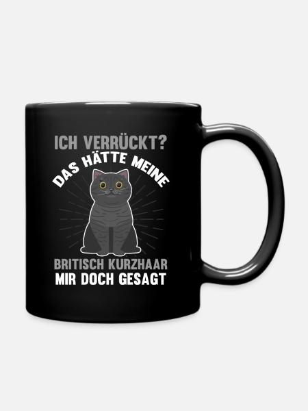 Katzenbesitzer Katze Kater Britisch Kurzhaar - Tasse einfarbig - Schwarz