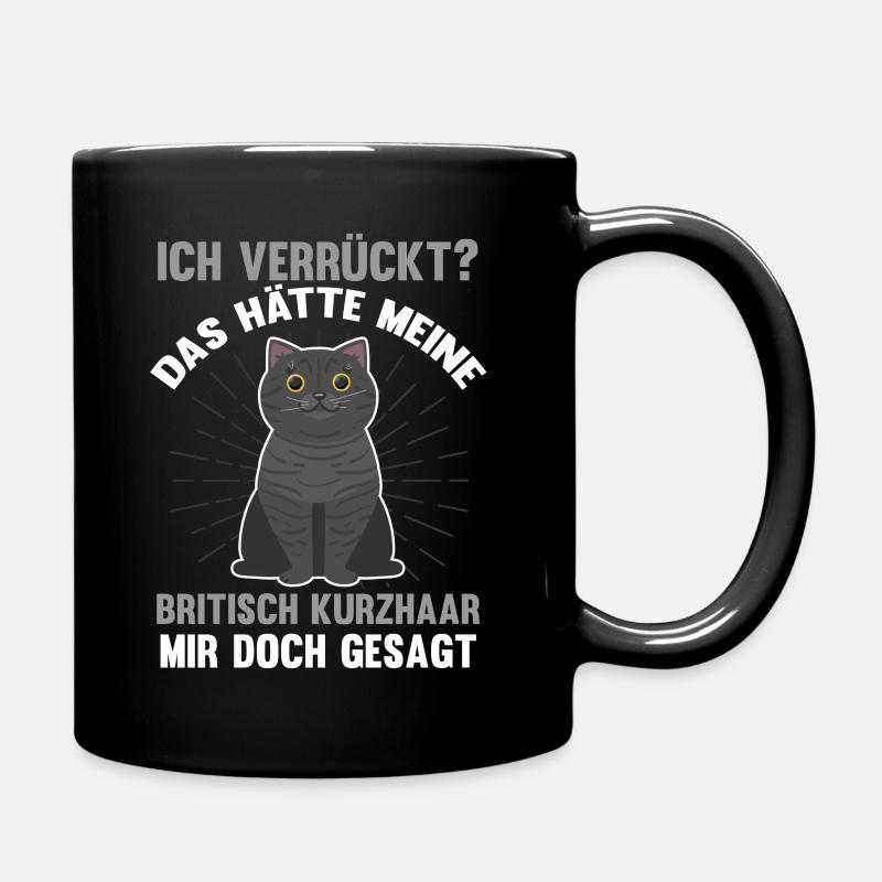 Katzenbesitzer Katze Kater Britisch Kurzhaar - Tasse einfarbig - Schwarz