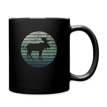 Moose Retro Vintage Style Idée cadeau - Mug uni - noir - Droite