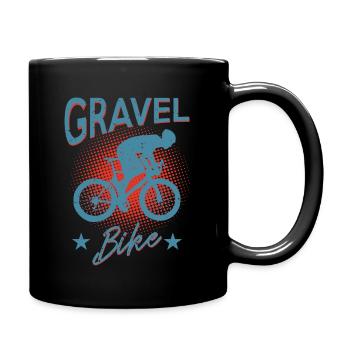 GRAVEL vélo de route vélo de cyclisme motif - Mug uni - noir - Droite
