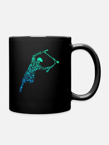 Scooter Calligram Trick Scooting Scoot Lover - Mug uni - noir