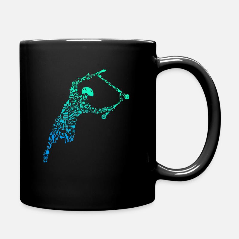 Scooter Calligram Trick Scooting Scoot Lover - Tasse einfarbig - Schwarz