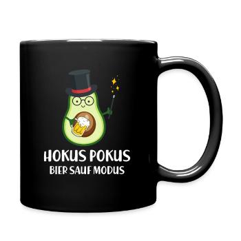 Hokus Pokus Bier Sauf Modus Avocado Zauberer - Tasse einfarbig - Schwarz - Rechts