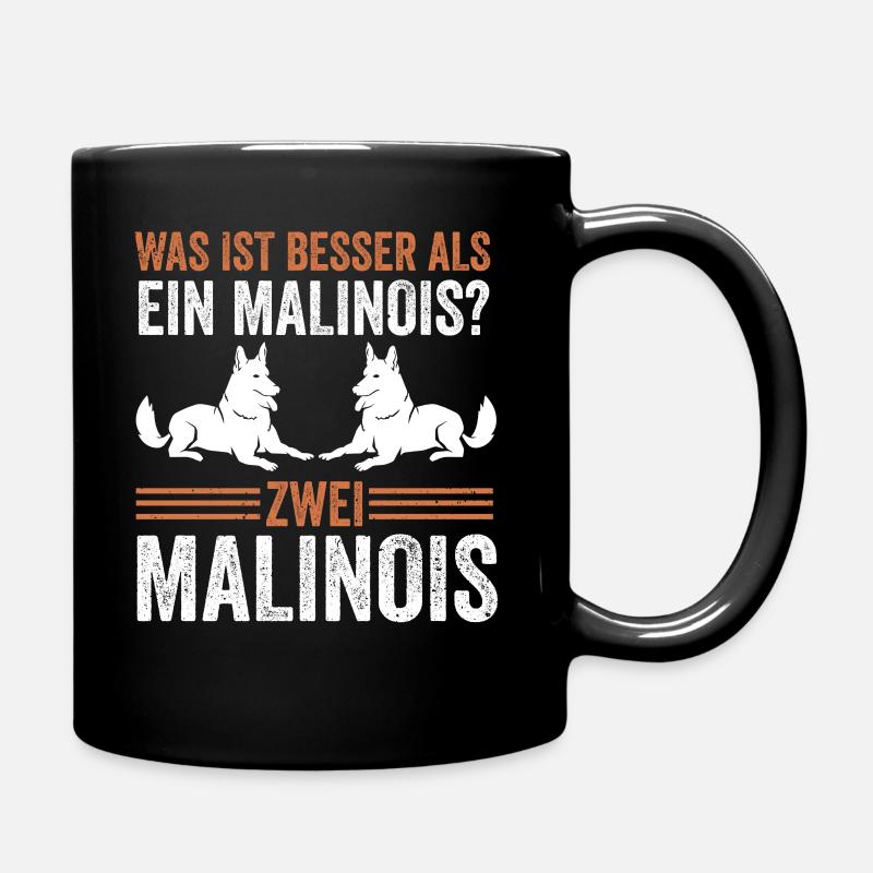 Zwei Malinois Hund Malinois Belgischer Schäferhund - Tasse einfarbig - Schwarz