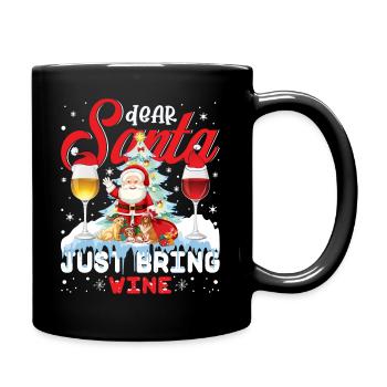 Weihnachten - Dear Santa - Tasse einfarbig - Schwarz - Rechts