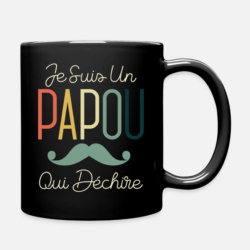 Annonce grossesse papou qui déchire moustache cool - Mug uni - noir
