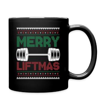 Frohe Liftmas Weihnachtsfeiertag Santa Gewichtheber - Tasse einfarbig - Schwarz - Rechts
