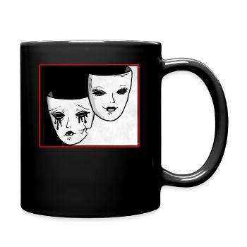 Theater Maske Soft Grunge Drama und Komödie Goth - Tasse einfarbig - Schwarz - Rechts