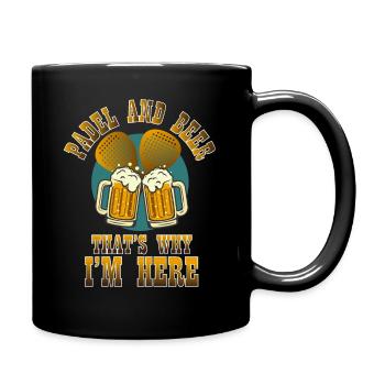 Padel Und Bier Deshalb Bin Ich Hier Padel Tennis - Tasse einfarbig - Schwarz - Rechts