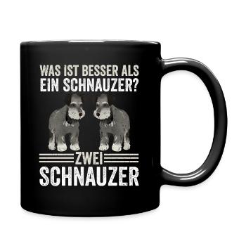Zwei Schnauzer Hund Schnauzer - Tasse einfarbig - Schwarz - Rechts