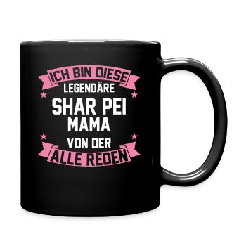 Shar Peimama Shar Pei Mama - Tasse einfarbig - Schwarz - Rechts