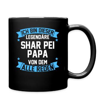 Shar Peipapa Shar Pei Papa - Tasse einfarbig - Schwarz - Rechts