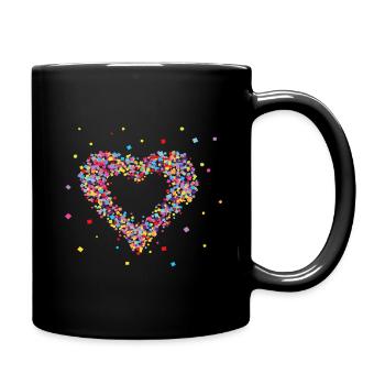 Heart of confetti - Full Colour Mug - black - Right