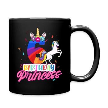 6th Birthday Girl - Full Colour Mug - black - Right