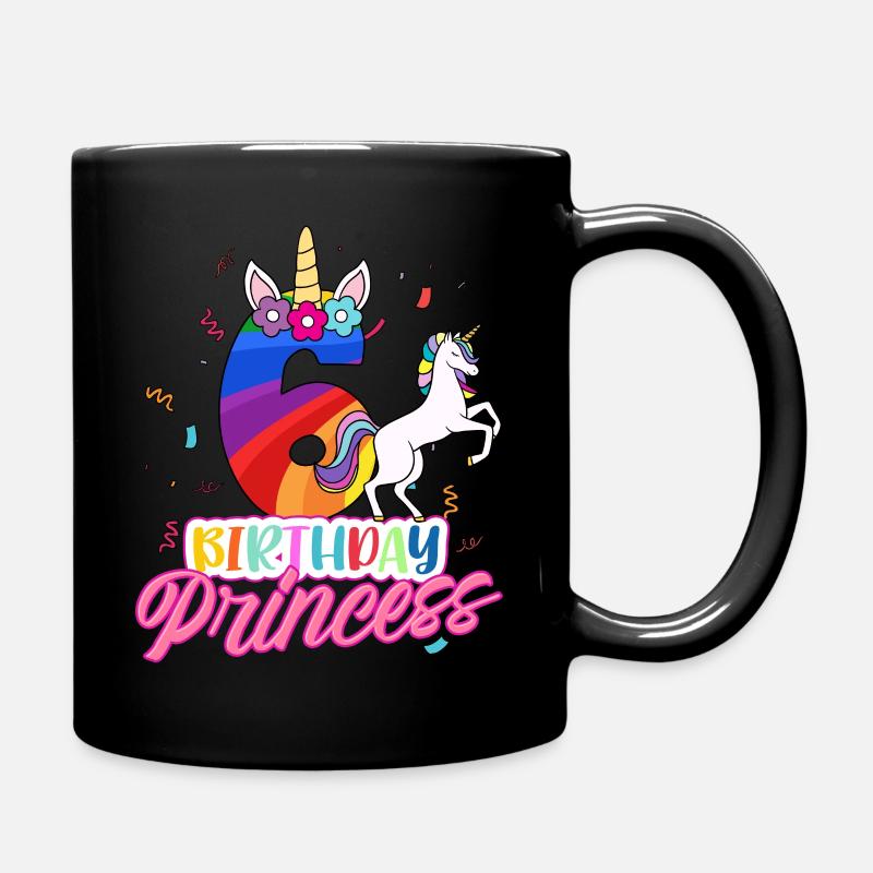 6. Geburtstag Mädchen - Tasse einfarbig - Schwarz