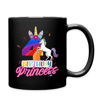 4th Birthday Girl - Full Colour Mug - black - Right
