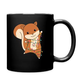 Squirrels Christmas Winter Animals - Full Colour Mug - black - Right
