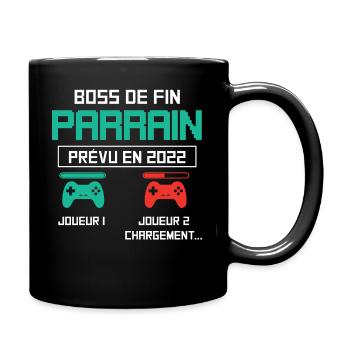 Annonce grossesse demande parrain originale geek - Mug uni - noir - Droite