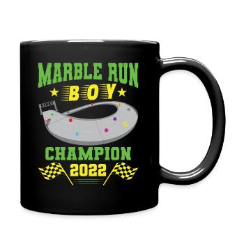 MARBLE RUN BOY. - Full Colour Mug - black - Right