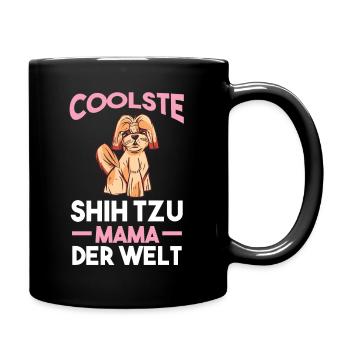 Shih Tzu Shih Tzu Mama - Tasse einfarbig - Schwarz - Rechts