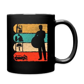 KFZ Mechaniker Retro Geschenk - Tasse einfarbig - Schwarz - Rechts
