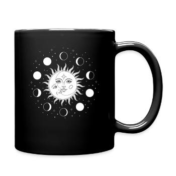 Sonne Mond okkult - Tasse einfarbig - Schwarz - Rechts