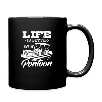 Pontoon Boat Pontoon Lake Boating Gift - Full Colour Mug - black - Right